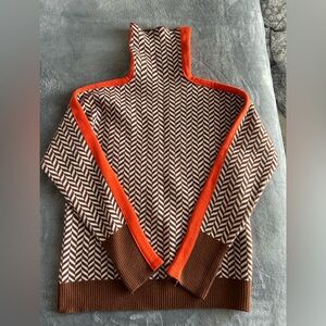 Women’s Herringbone Turtleneck Sweater M NWOT